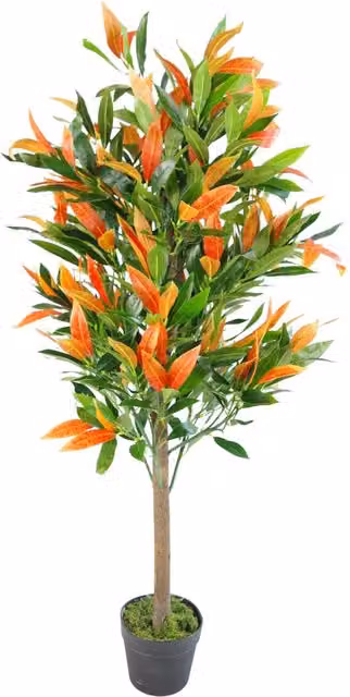 Photinia Red Green Artificial Tabletop Tree with Red and Green Leaves