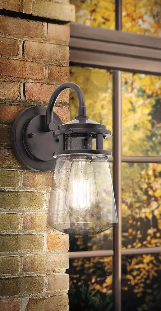 Loops Architectural Bronze Outdoor LED Wall and Ground Pedestal Lantern, IP44, E27, 100W – 2