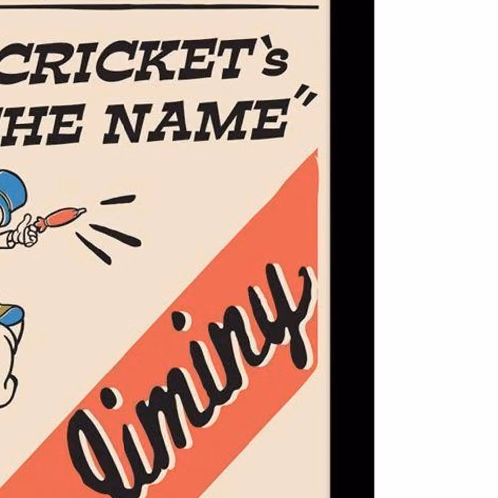 Pinocchio Cricket The Name Framed Multicolour Typography Poster – 2