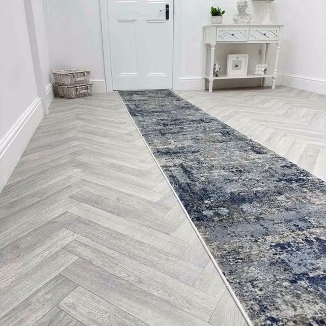runrug Via Veneto Hallway Carpet Runner Rug in Mid Grey, W: 66 cm, L: 330 cm – 1