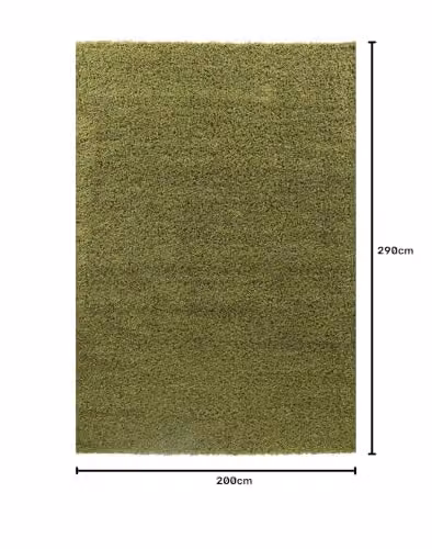 Serdim Green Plain Modern Shaggy Living Room Area Rug, W: 200 cm, L: 290 cm – 2