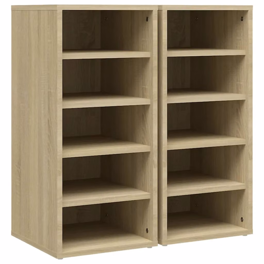 Berkfield Home Set of 2 Sonoma Oak Shoe Cabinets in Brown, W/D/H: 31.5 x 35 x 70 cm – 2