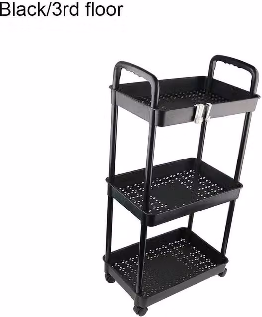 SPETLEK 3 Tier Storage Trolley Cart in Black