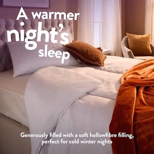 Slumberdown Warm Winter Nights 15 Tog Double Duvet in White, W/D/H: 200 x 200 cm – 3