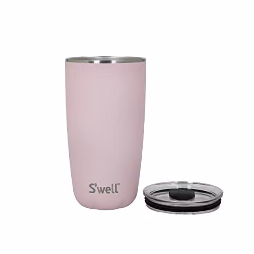 S'well Pink Tumbler with Pop-On Lid, 530ml, Vacuum-Insulated Stainless Steel Travel Cup – 4