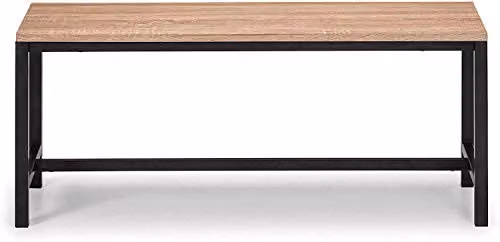 Julian Bowen Tribeca Dining Bench in Black and Brown, W: 110 cm, D: 45 cm, H: 36 cm – 1