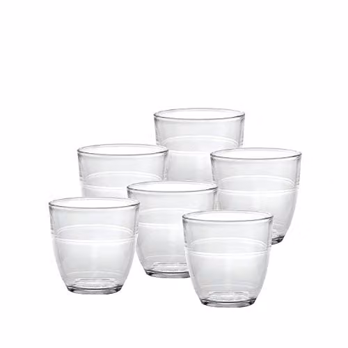 Duralex Gigogne Glass Tumblers, Pack of 6, Transparent, 220ml