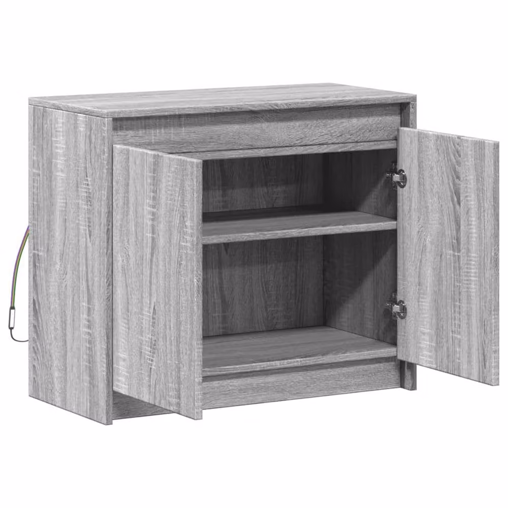 Berkfield Home Grey Sonoma Sideboard with Integrated LED Lighting, W/D/H: 72 x 34 x 61 cm – 4