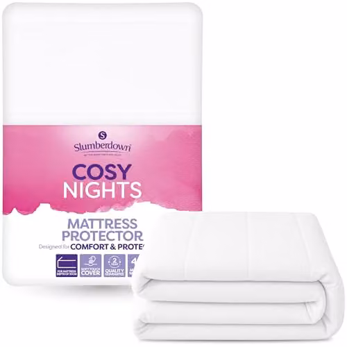 Slumberdown Cosy Nights Mattress Protector, White, W/D/H: 135 x 190 x 30 cm