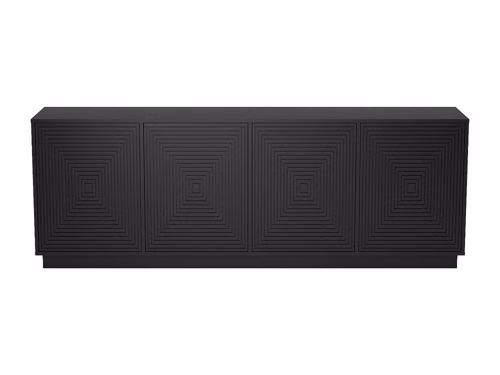 Vente-unique Mezulia Modern Black Sideboard with 4 MDF Doors – 2