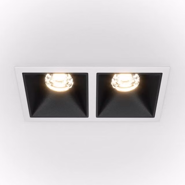 Netlighting Maytoni Alfa LED Twin Recessed Downlight in White or Black, 1000lm, 4000K, Dimmable