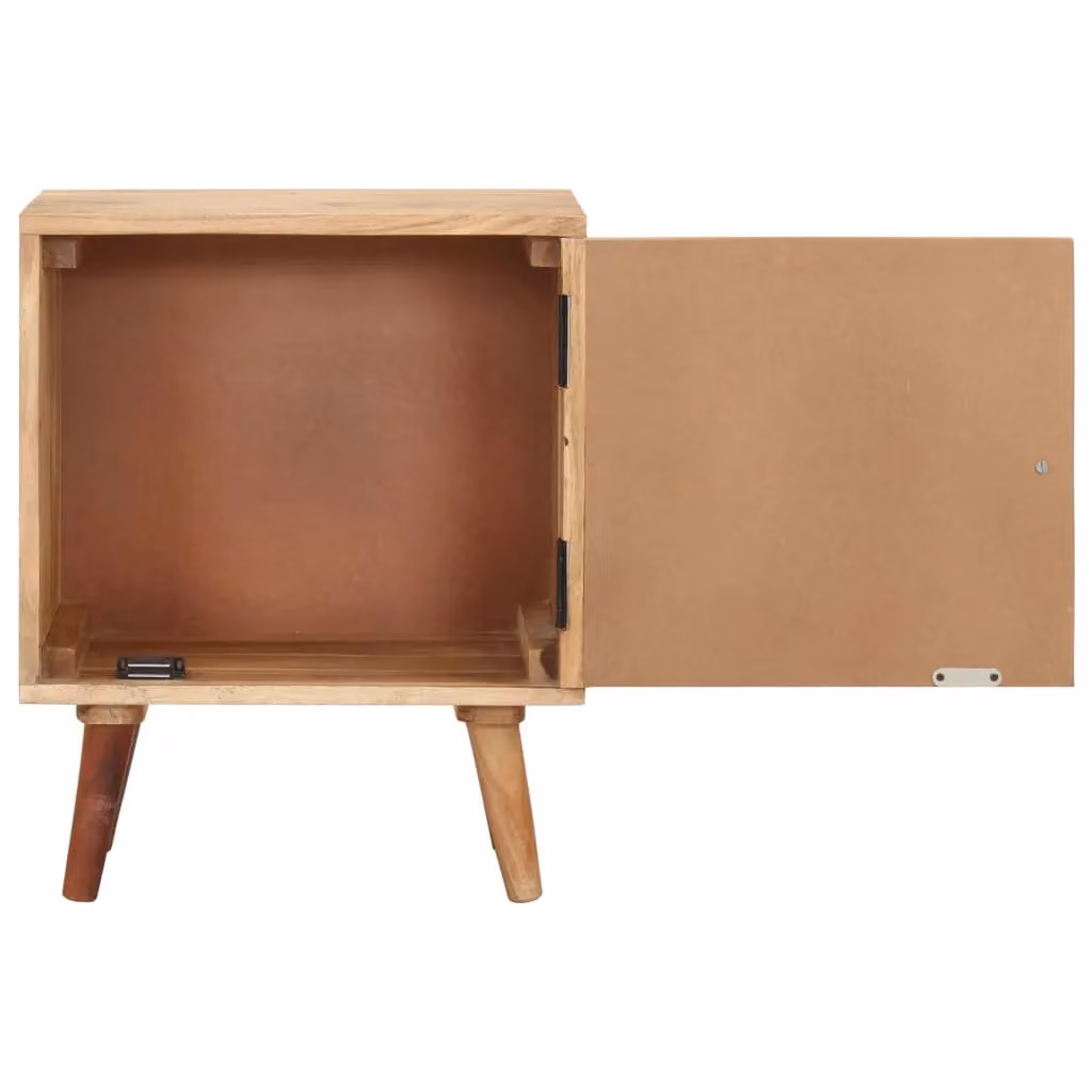 Berkfield Home Mid-Century Solid Acacia Wood Bedside Cabinet in Beige, W/D/H: 40 x 30 x 50 cm – 4