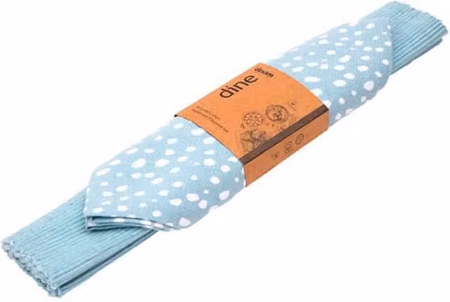 Dexam Sintra Cotton Spotted Napkin and Placemat Set in Duck Egg Blue