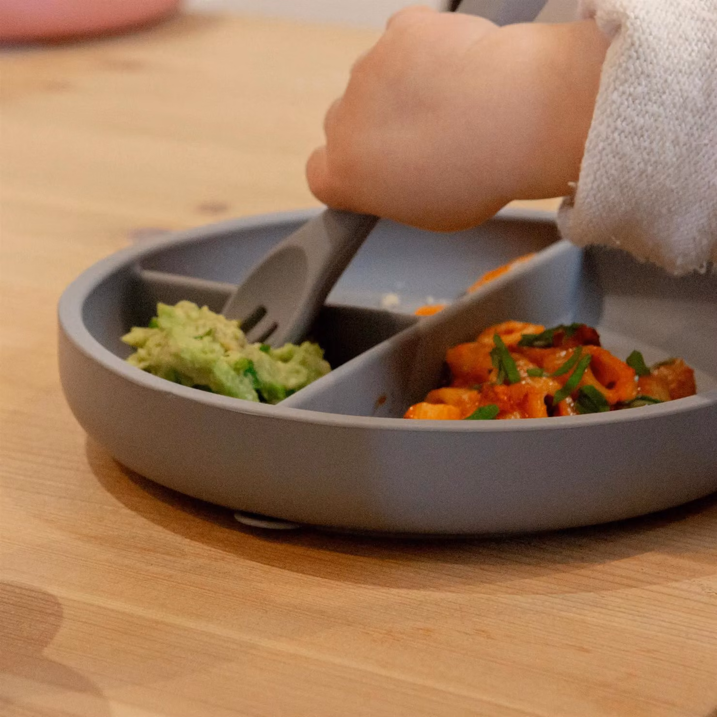 Tiny Dining Grey Silicone Divided Non-Slip Suction Plate for Toddler Weaning – 4