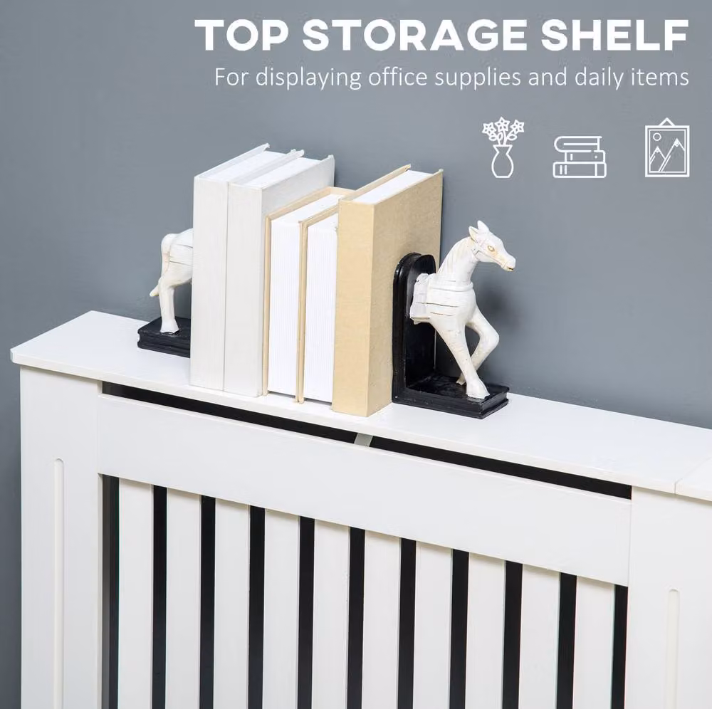 STILVORA Radiator Cover Cabinet with Shelf, White, Height: 172 cm – 3