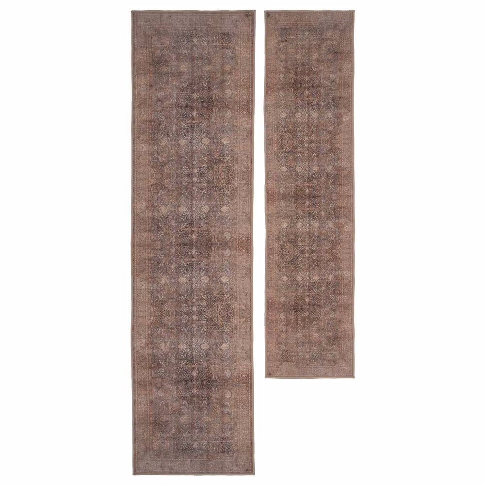 Kukoon Beige and Brown Distressed Soft Pile Area Rug, W/D/H: 80 x 300 cm – 5