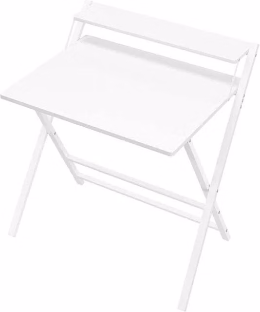 KORVIXA Modern Foldable Computer Desk in White, W/D/H: 90.5 x 60.5 x 60.5 cm – 1