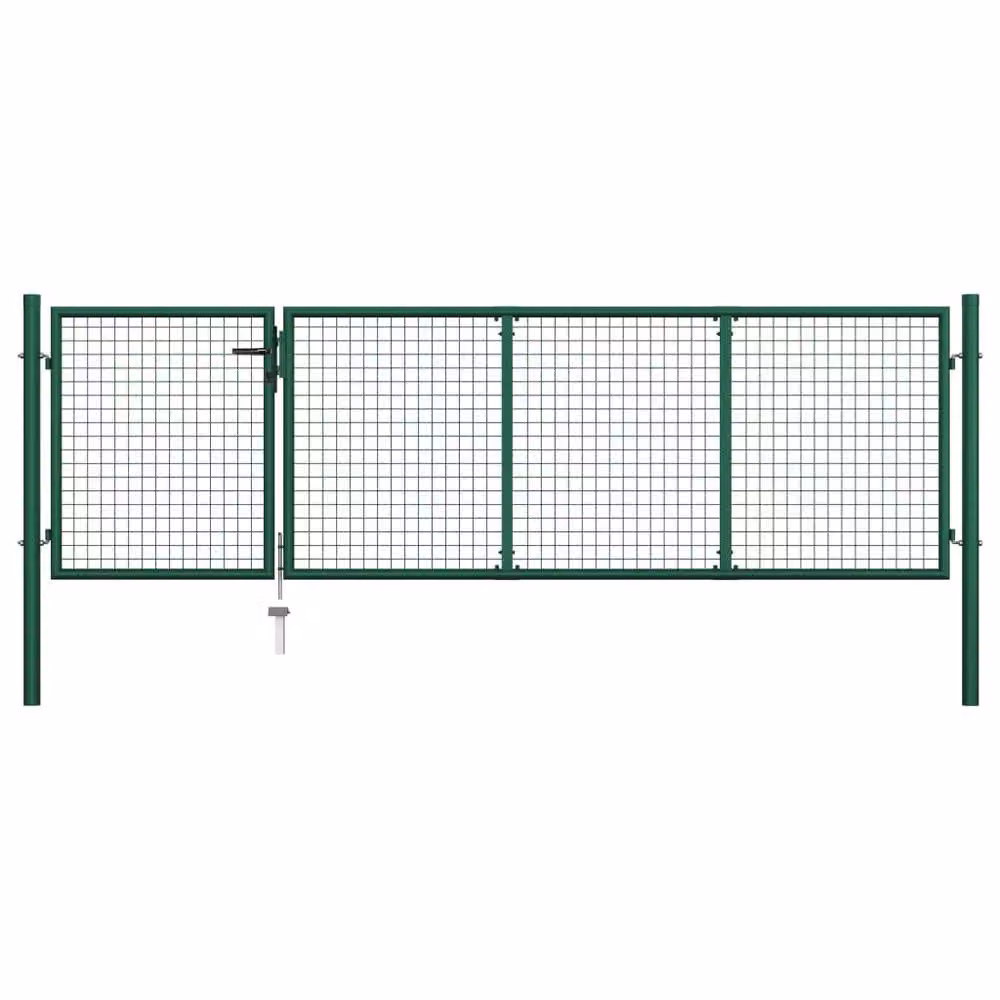 Berkfield Home Durable Steel Garden Gate, Green, W: 350 cm, H: 100 cm – 2