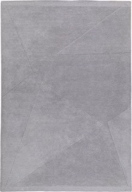 Perch & Parrow Trace Geometric Minimalist Rectangular Rug in Grey