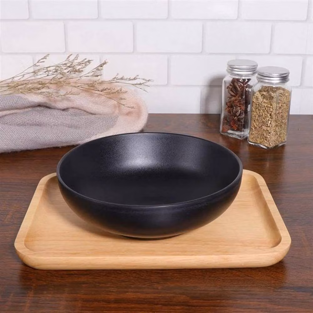 EONLION Japanese Style Ceramic Ramen Soup Bowl in Black, 17.5 cm – 2