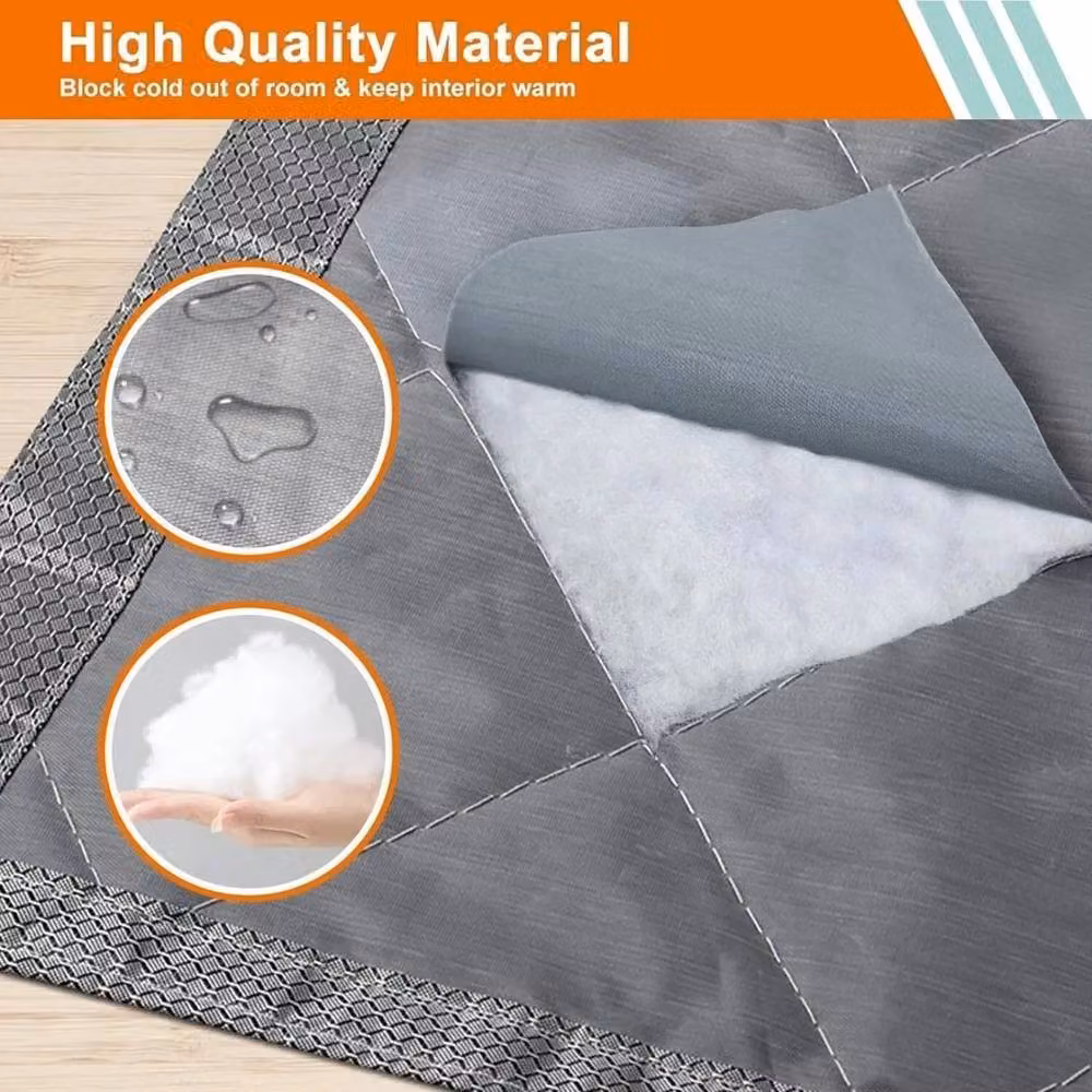VOGREX Magnetic Thermal Door Curtain in Grey, Windproof Oxford Cloth, Width: 90 cm, Height: 210 cm – 3