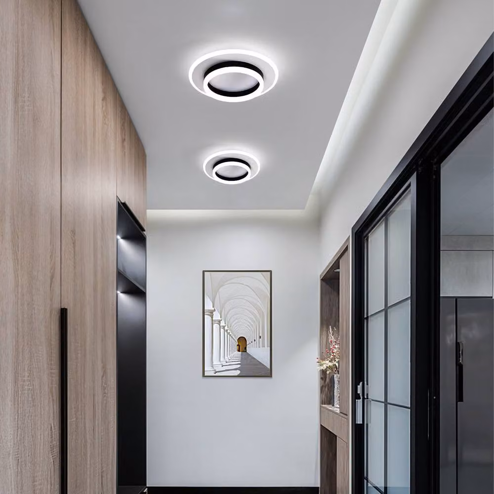 Pheashine Round LED Ceiling Light, 28W Cool White, Diameter: 30 cm, Black – 4
