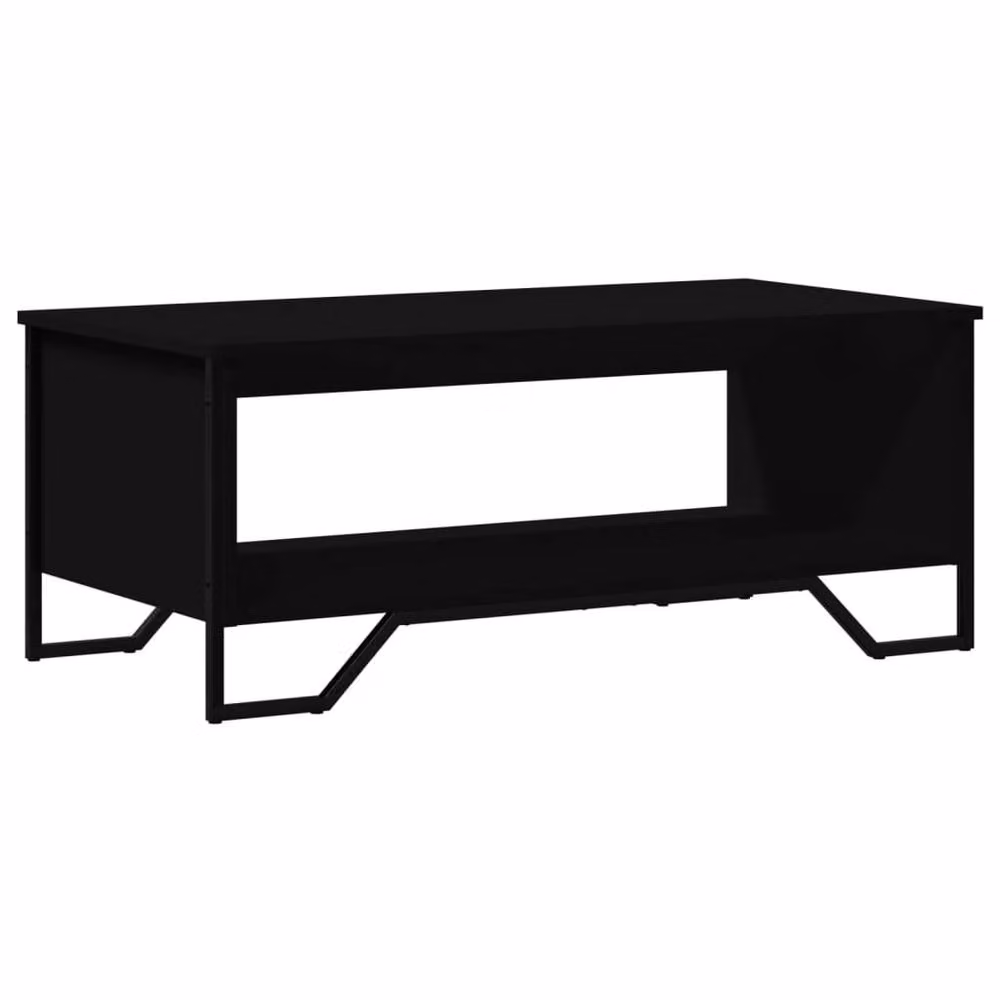 Berkfield Home Modern Black Rectangular Coffee Table in Matt MDF and Metal, W/D/H: 100 x 51 x 40 cm – 2