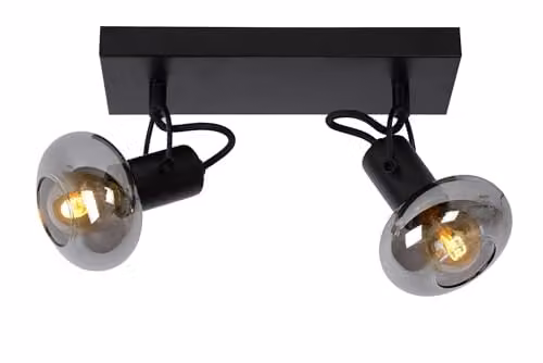 Lucide Madee Dimmable Adjustable Ceiling Spotlight in Black with 2 x E14 Sockets