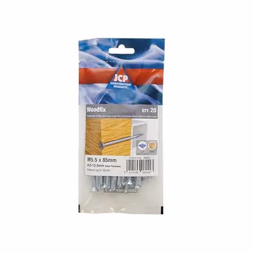 JCP Fixings Woodfix Self-Drilling Screws, Silver, Diameter: 5.5 mm, Length: 109 mm