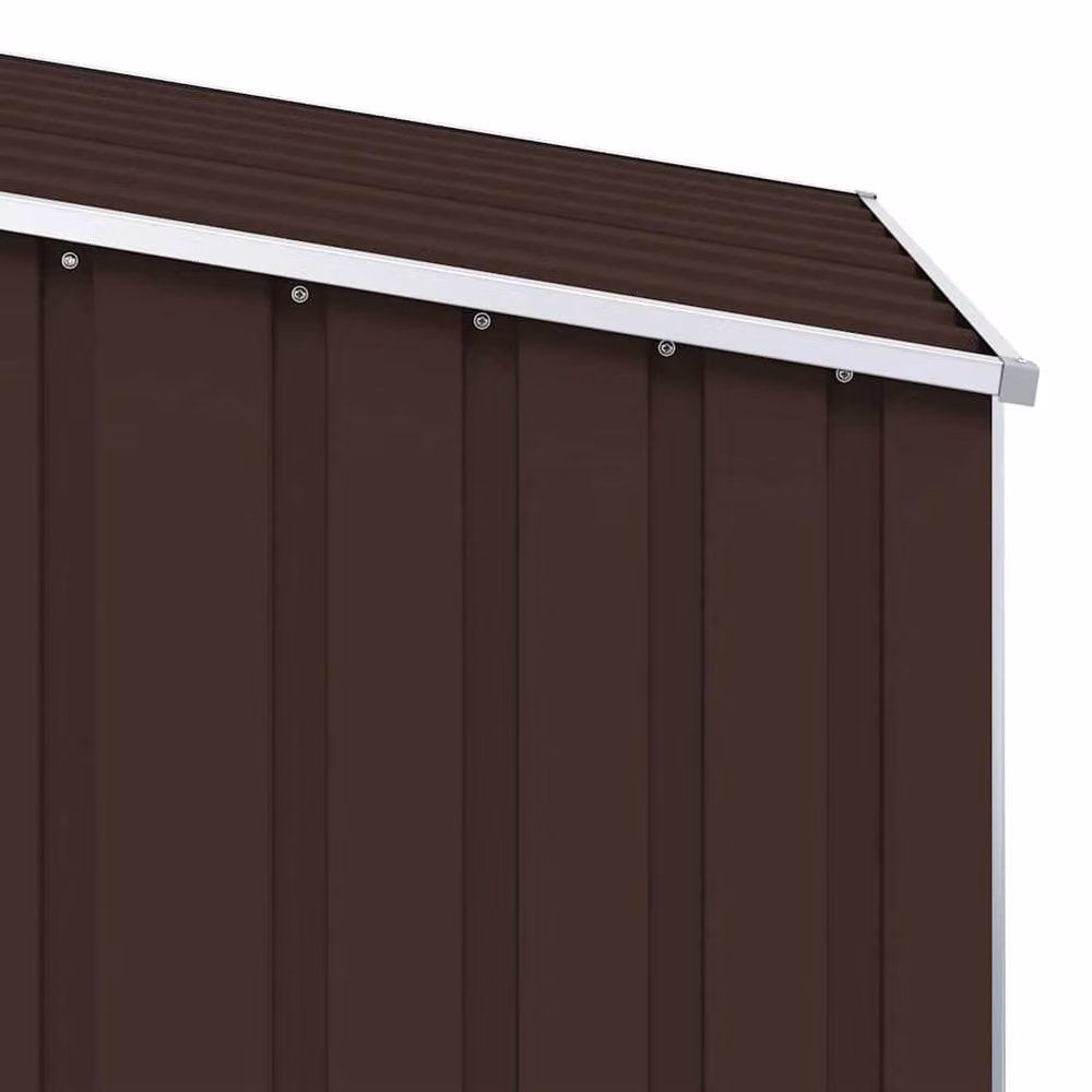 Berkfield Home Garden Shed in Brown Galvanised Steel, W/D/H: 87 x 98 x 159 cm – 4