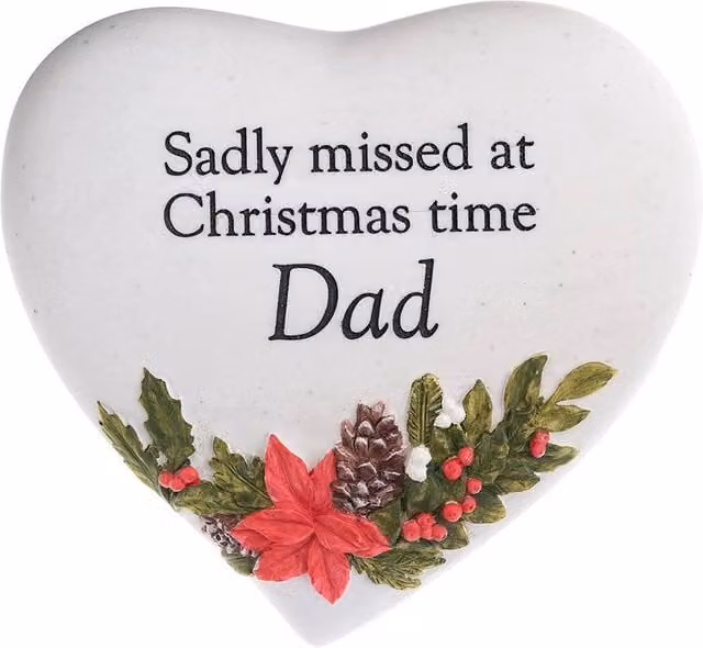 Widdop Thoughts Of You Christmas Heart Plaque for Dad in Multicolour Stone – 1