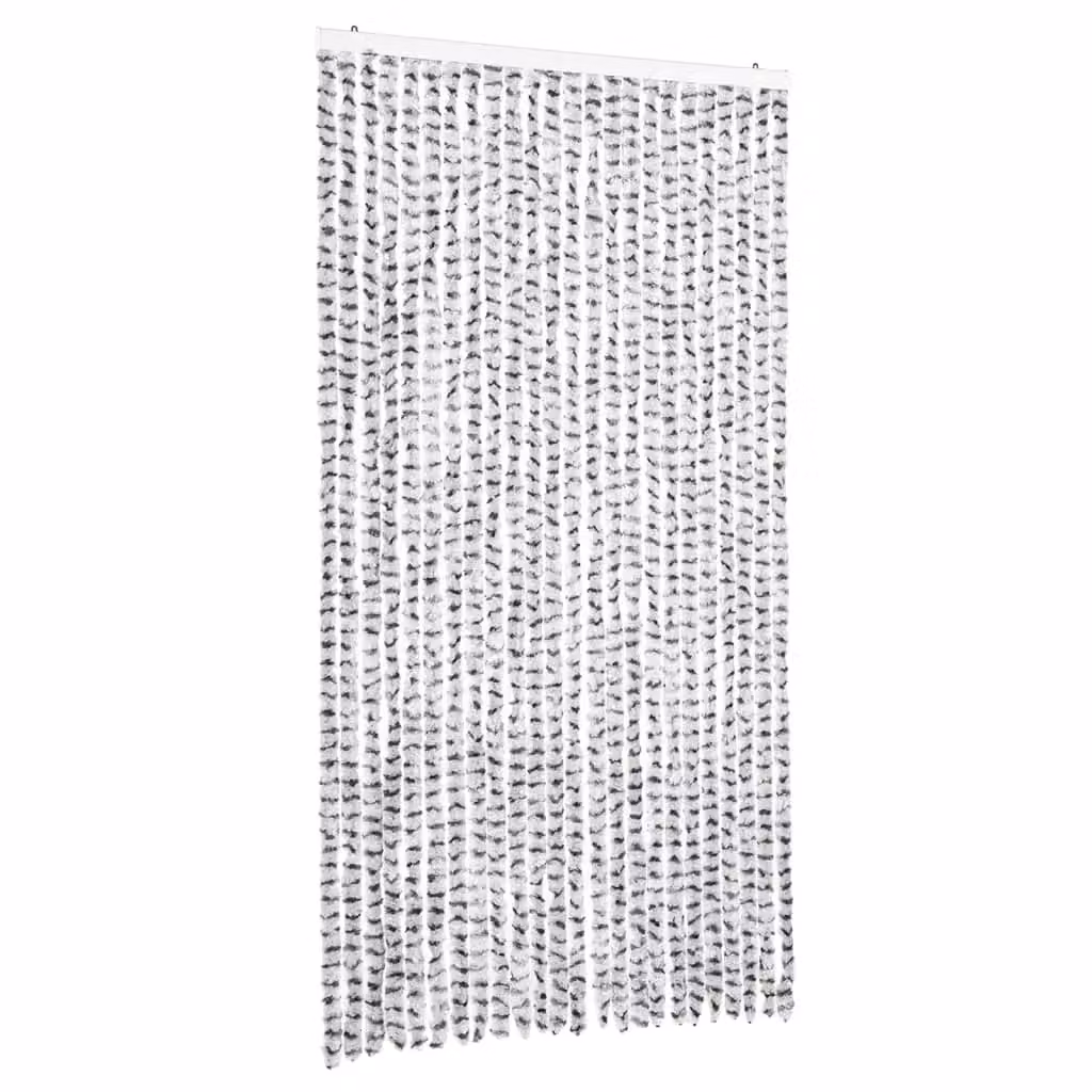 Berkfield Home Chenille Fly Curtain in Light Grey and Dark Grey, W/H: 100 x 230 cm – 2