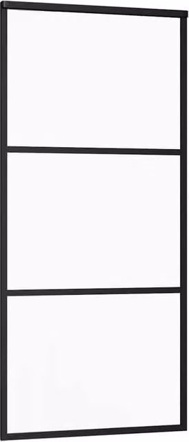 Berkfield Home Sliding Glass and Aluminium Door, Black, W: 90 cm, H: 205 cm