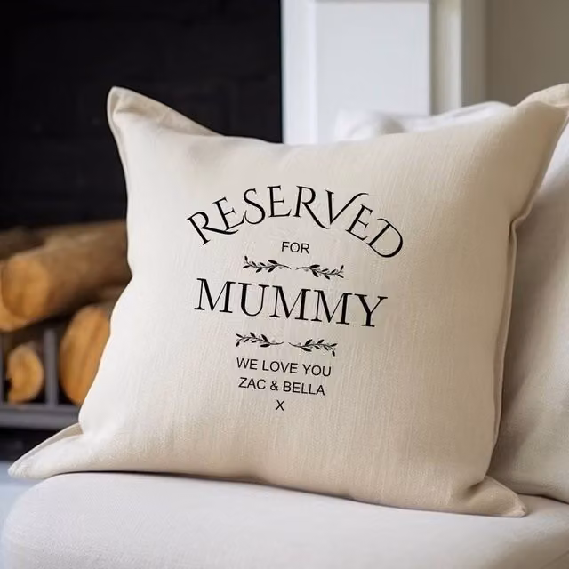 Aye Do Gifts Personalised Reserved for Mummy Cushion in Beige, W/D/H: 40 x 40 x 40 cm