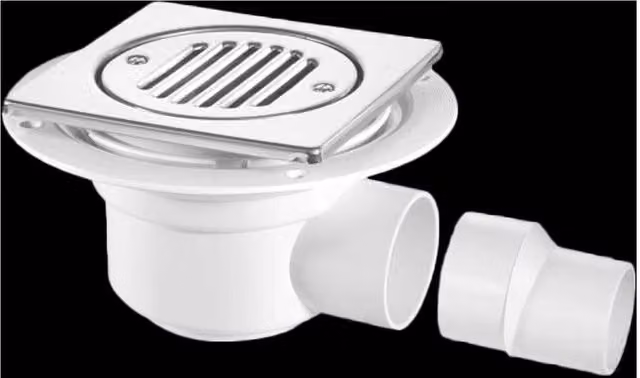 McAlpine TSG50T6SS 50mm Round Water Seal Trapped Gully with White Tile Insert and Stainless Steel Grating – 1