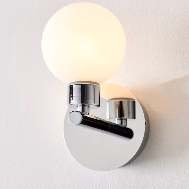 Pagazzi Tago Modern Polished Chrome and Glass Wall Light in Silver, H 170 cm x W 130 cm x D 18 cm