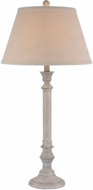 KDMD Liora Modern Table Lamp with Brown and Beige Fabric Linen Shade
