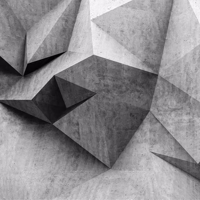 Grey Geometric 3D Concrete Modern Wall Mural