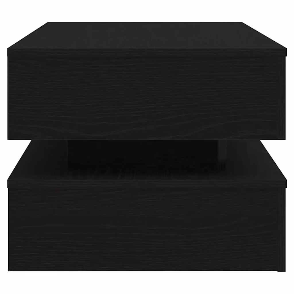 Berkfield Home Modern Black Oak Coffee Table with LED Lights W/D/H: 90 x 50 x 40 cm – 5