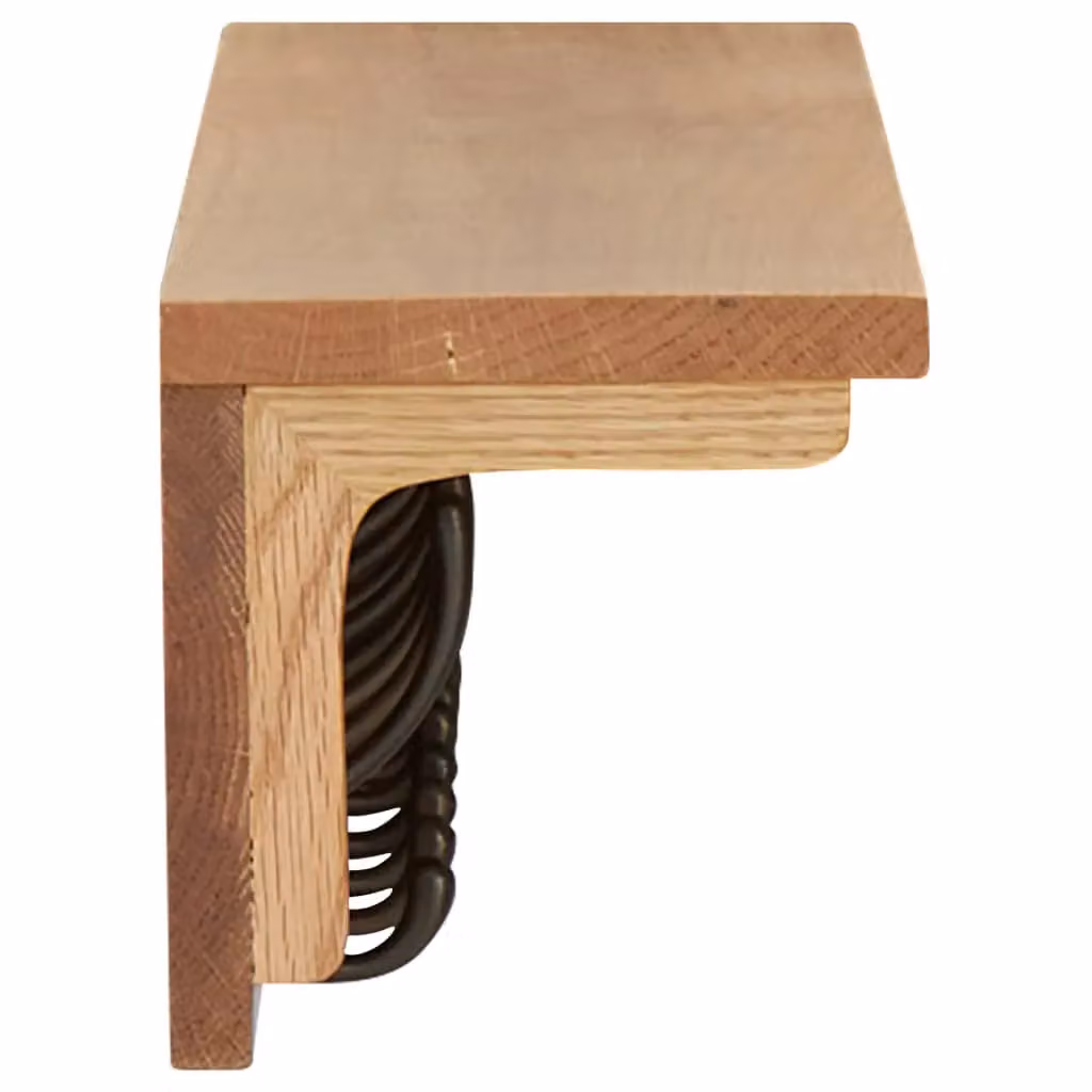 Berkfield Home Solid Oak Wood Coat Rack in Brown, W/D/H: 90 x 16 x 16 cm – 3