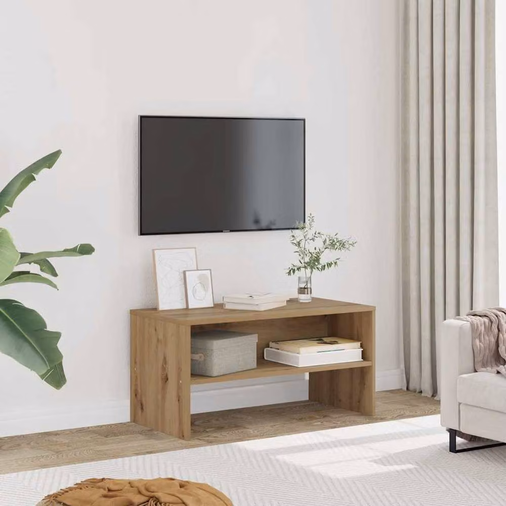 Berkfield Home Artisan Oak TV Cabinet in Brown, W/D/H: 80 x 40 x 40 cm – 1