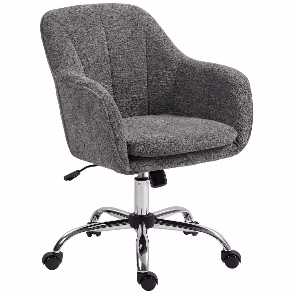 STILVORA Grey Velvet Fabric Task Chair with 360 Degree Swivel and Armrests, W/D/H: 58 x 48 x 120 cm – 2