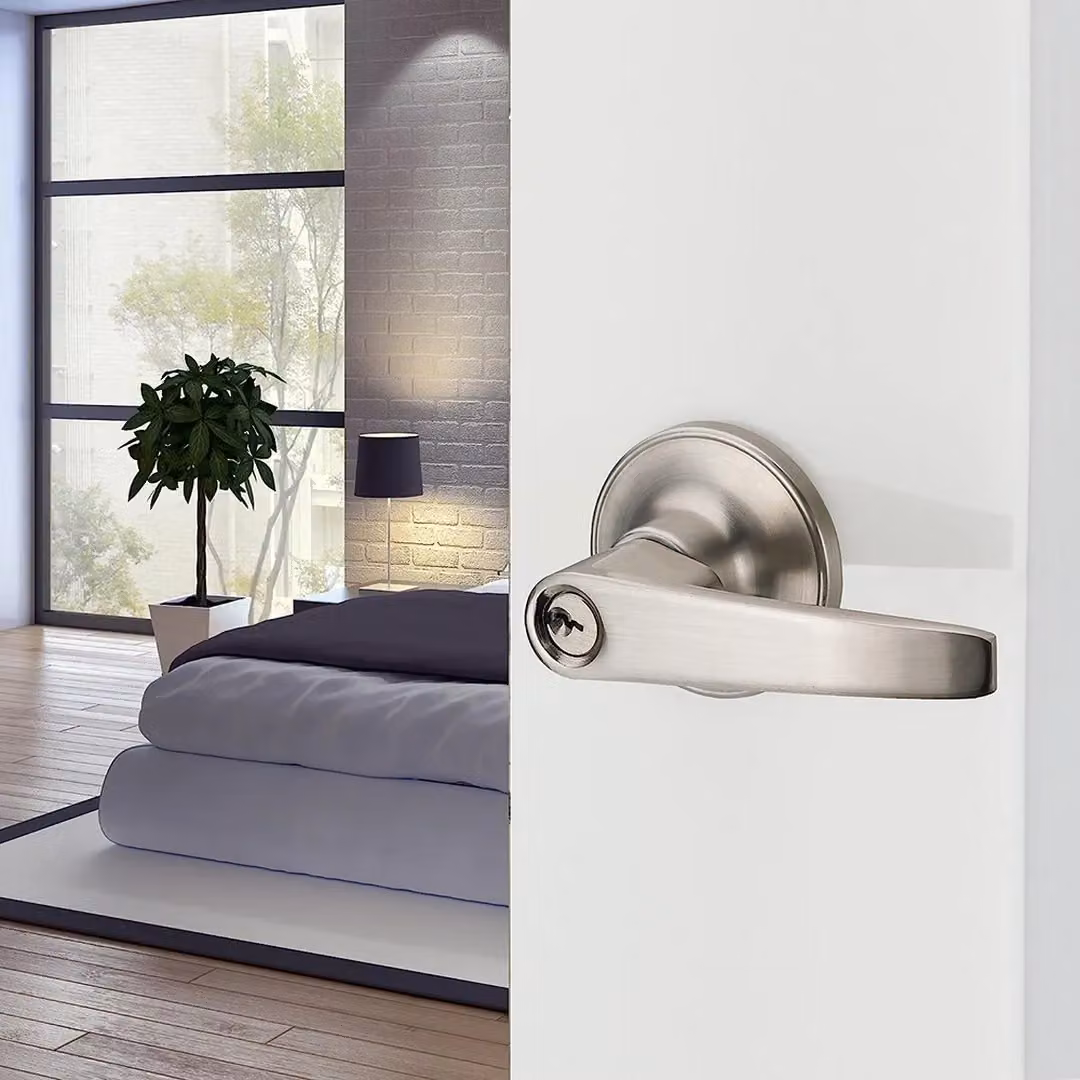 SPETLEK Home Entry Lever Three-Handle Door Lock Set in Silver Stainless Steel – 2