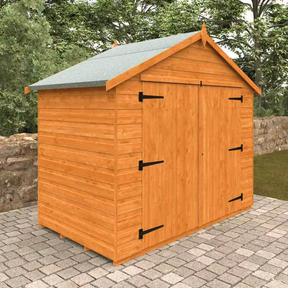Buttercup Farm Apex Compact 12mm Solid Wood Garden Shed in Burnt Orange – 2
