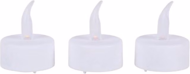KDMD Pack of 3 White LED Battery Operated Flickering Tealight Candles