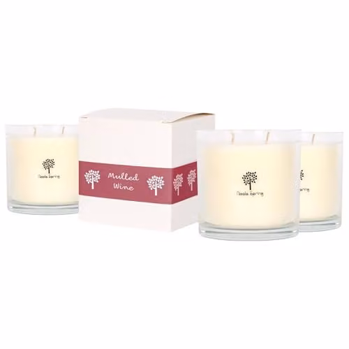 Nicola Spring Mulled Wine Scented Soy Wax Candles, Pack of 3, 400g – 1