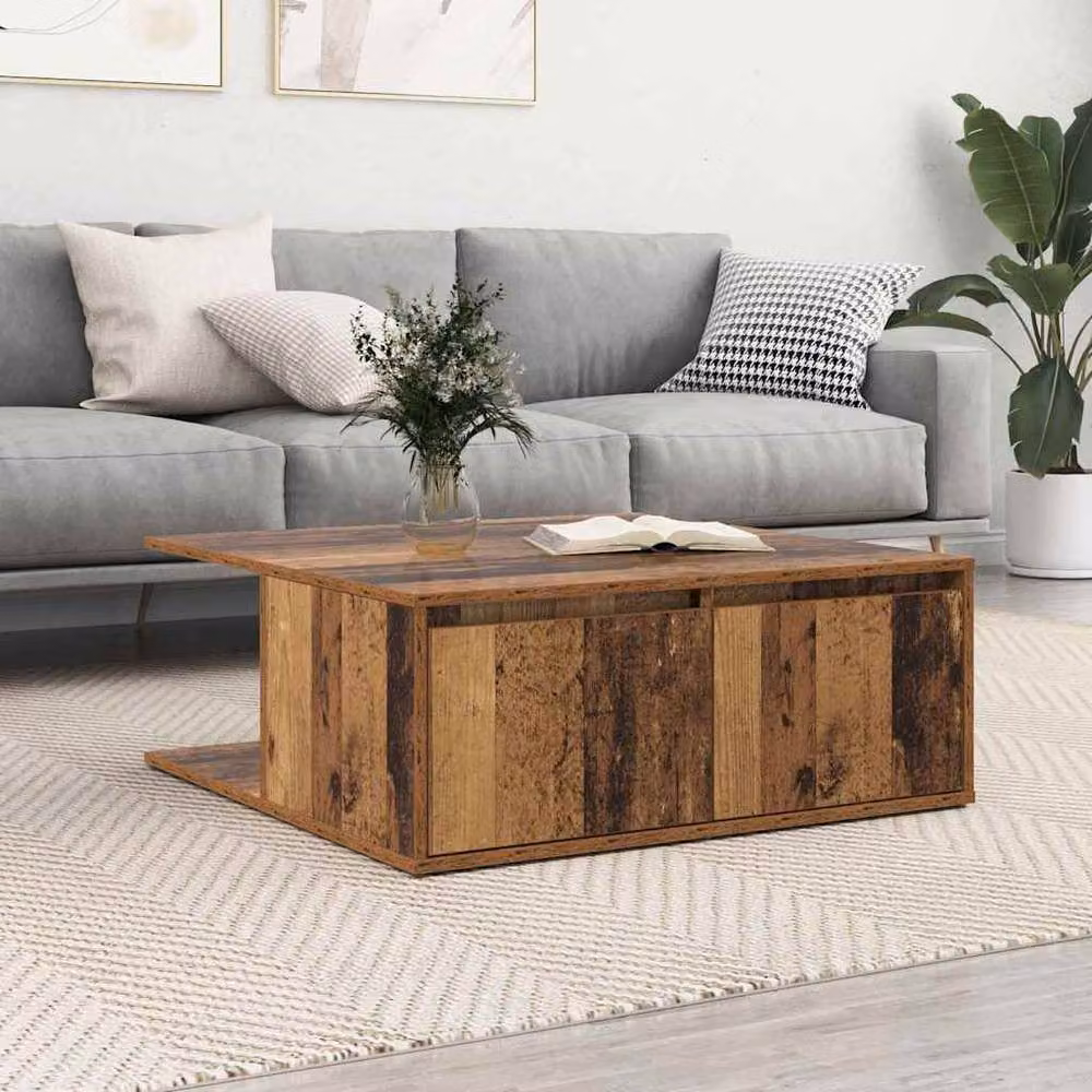 Berkfield Home Modern Square Coffee Table in Brown, W/D/H: 80 x 80 x 31 cm – 2