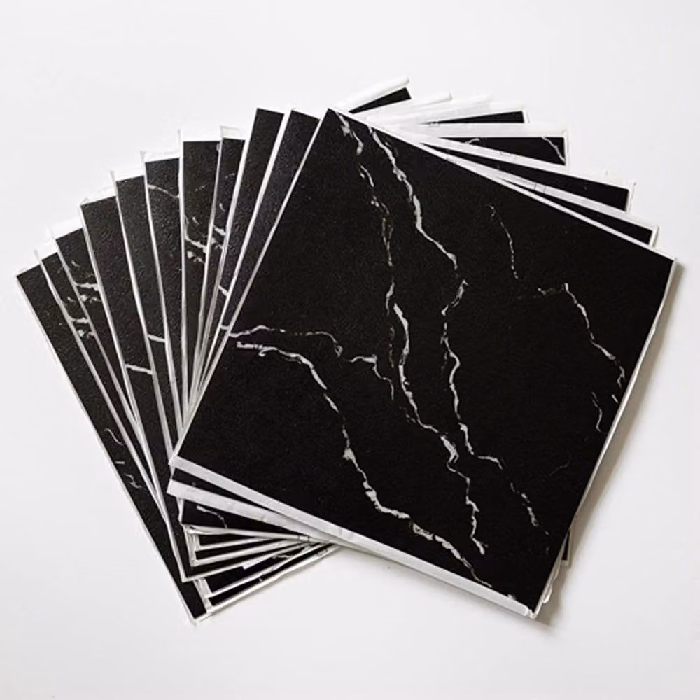 D-C-Fix Black Marble Self Adhesive Vinyl Floor Tiles, Pack of 11, W/D/H: 30.48 x 30.48 x 0.12 cm – 2