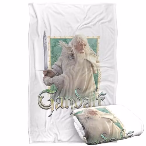 Warner Bros. Lord of the Rings Gandalf Super Soft Silky Touch Fleece Throw Blanket, Multicolour – 1