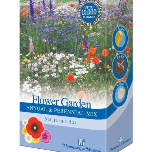 Thompson & Morgan Flower Garden Seed Scatter Pack, Multicolour Annual and Perennial Mix (2 Units)